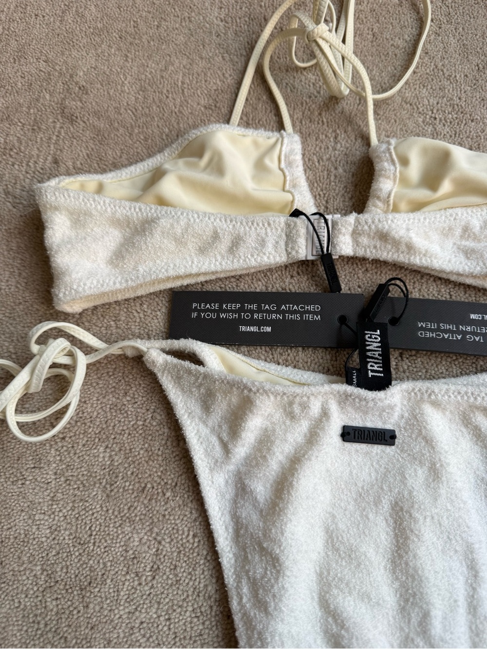 triangl swimwear Cream Terry Bandeau Bikini Set - Cream - Picture 2 of 3